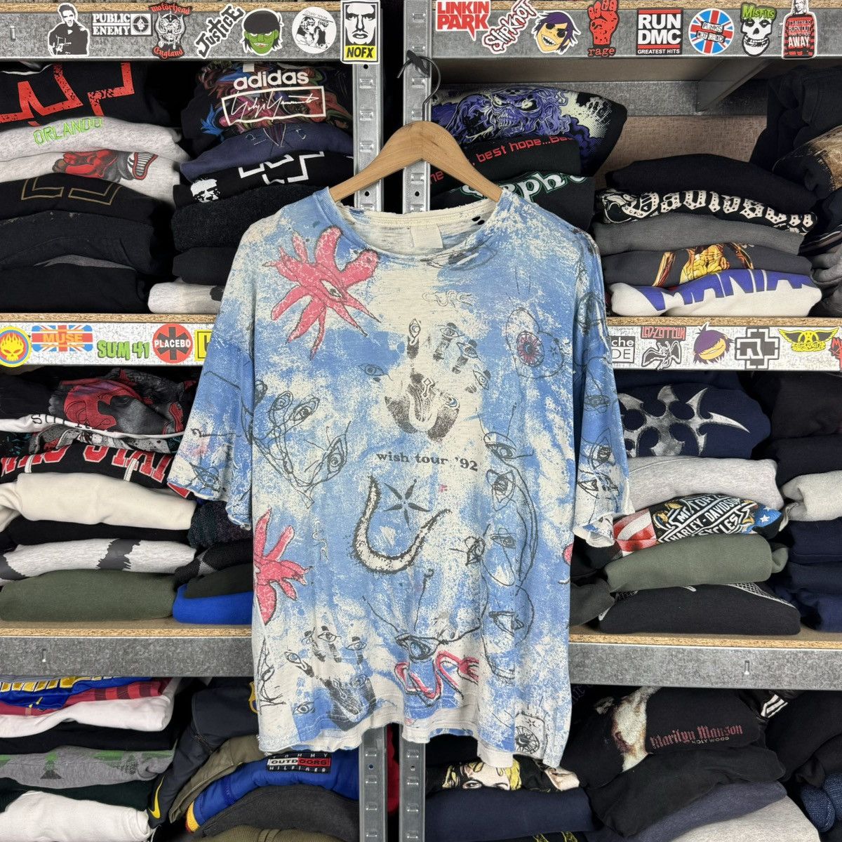 Band Tees × Vintage THE CURE 1992 WISH ALBUM WORLD TOUR ALL OVER PRINT T-SHIRT Size US XL / EU 56 / 4 - 1 Thumbnail