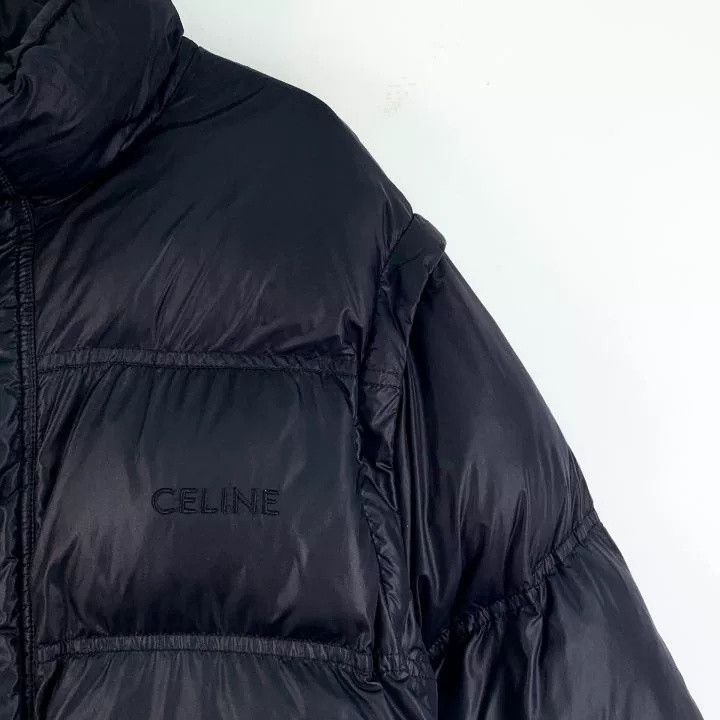 Celine Celine Black Logo Embroidered Stand Collar Down Jacket Size US XXS / EU 40 - 3 Thumbnail