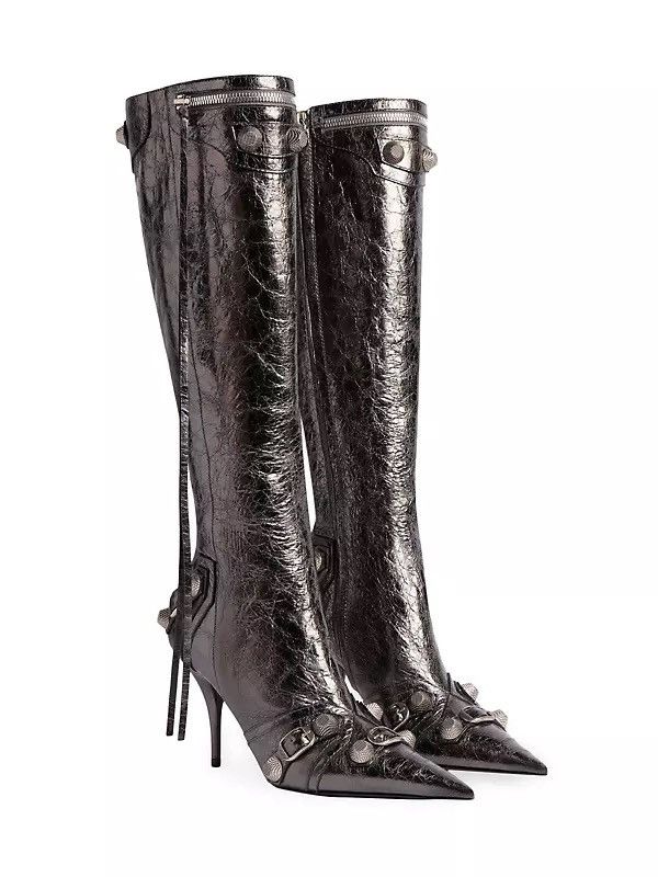 Balenciaga 🔥$2.9K VALUE🔥Cagole Leather Tall Boots Size US 10 / IT 40 - 1 Thumbnail