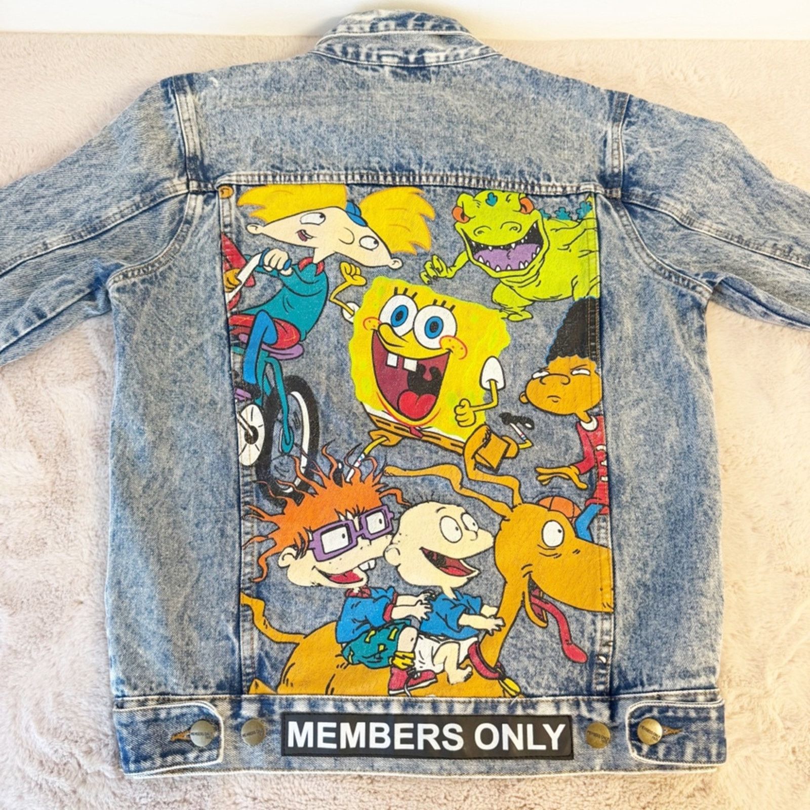 Members Only MEMBERS ONLY X NICKELODEON Denim Jacket 90’s Cartoon Collab Size S / US 4 / IT 40 - 3 Thumbnail