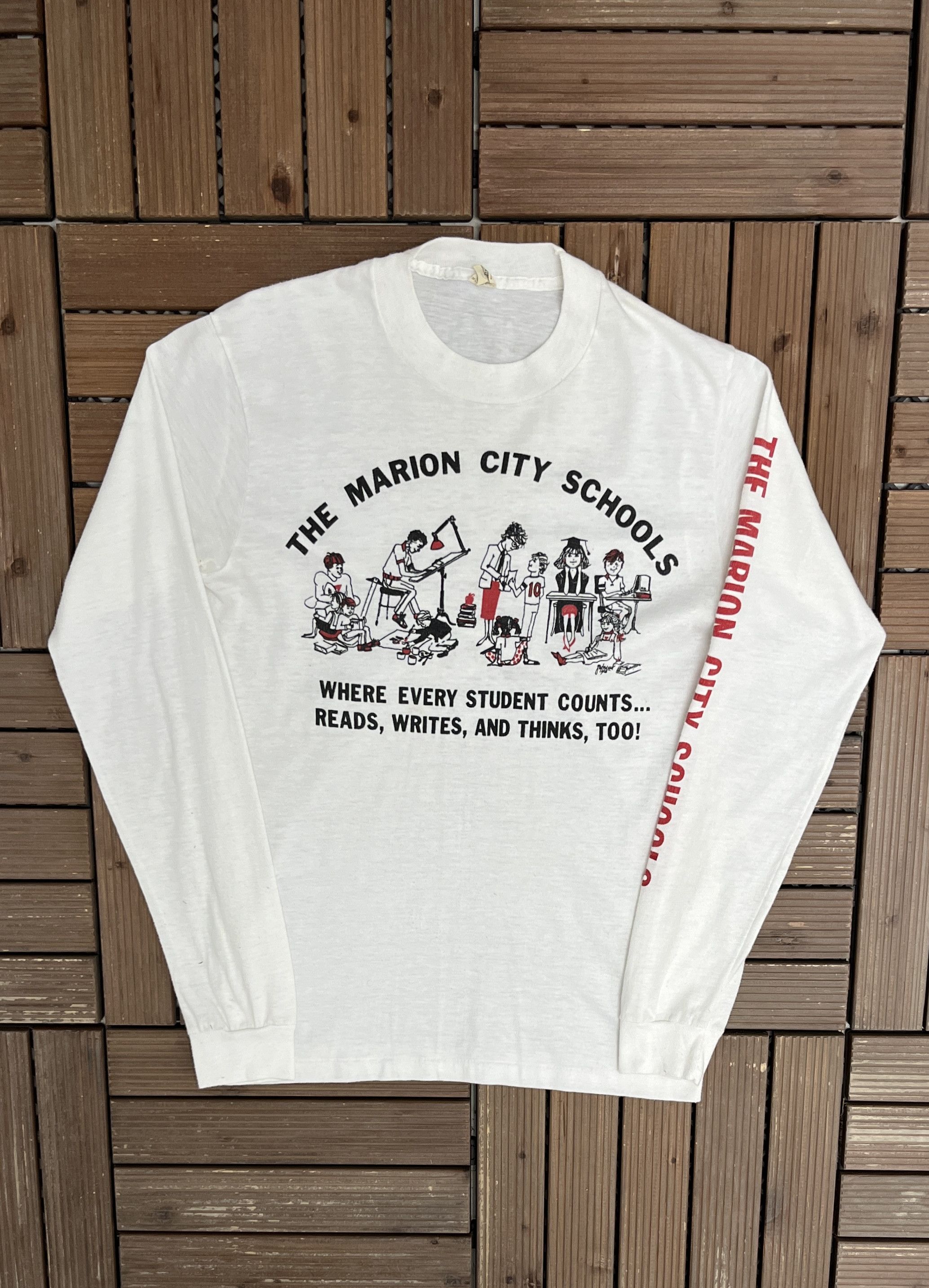 Vintage The Marion City Schools Vintage White Long Sleeve Shirt Size US M / EU 48-50 / 2 - 1 Thumbnail