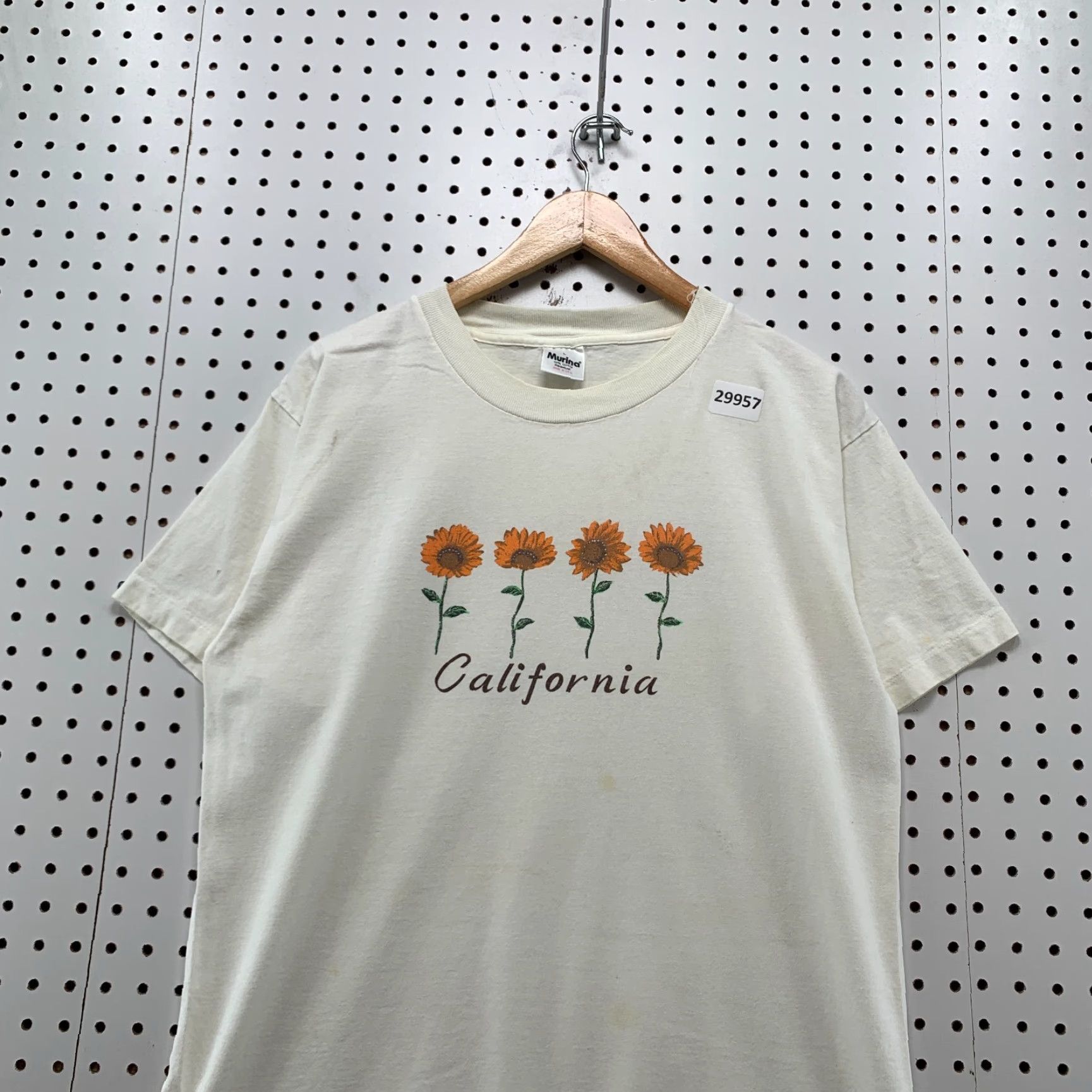 Sunflower Vintage 90s California Sunflower Shirt Mens Large White Single Stitch USA 21x29 Murina T-Shirt Size US L / EU 52-54 / 3 - 5 Thumbnail