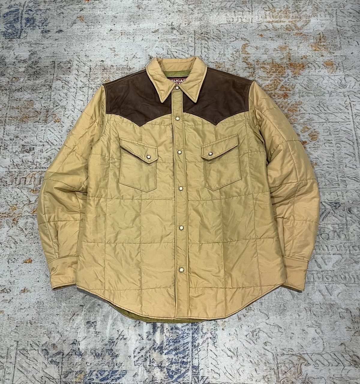 Sugar Cane Leather York Quilt Hybrid Western Down Jacket