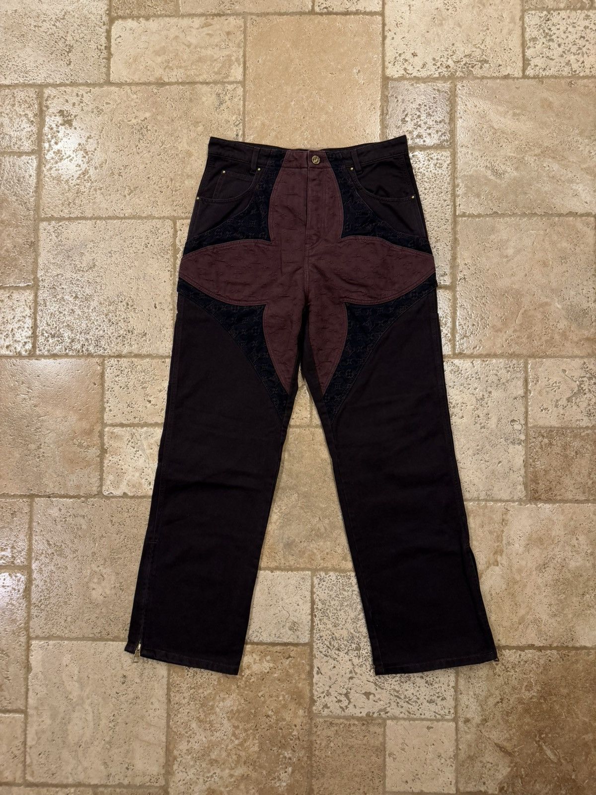 Louis Vuitton Louis Vuitton Virgil Flower Monogram Denim Work Jeans Pants Size US 32 / EU 48 - 4 Thumbnail