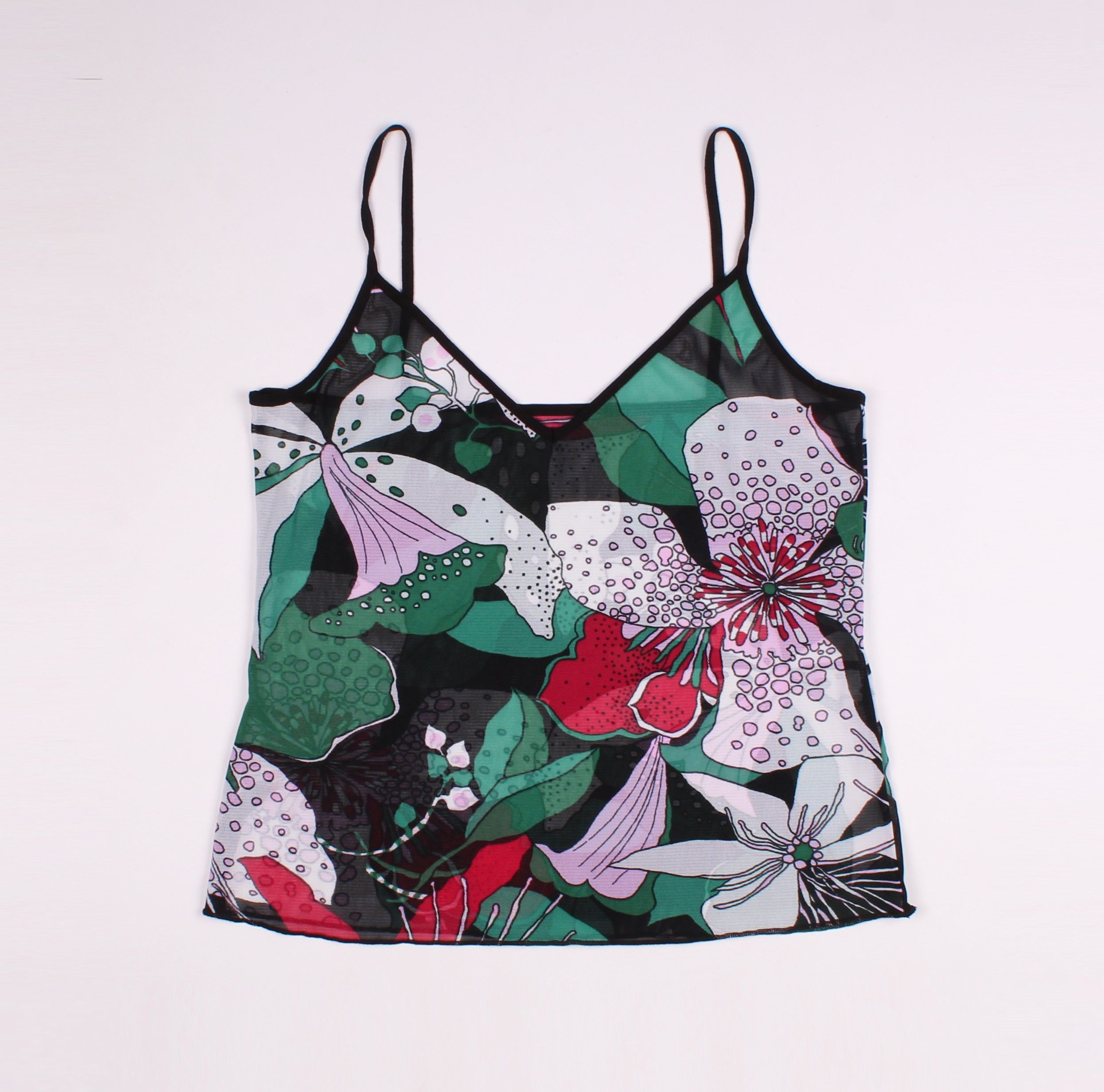 Vintage Vintage Per Una Y2K Floral Mesh Cami Tank Top Size M / US 6-8 / IT 42-44 - 4 Thumbnail