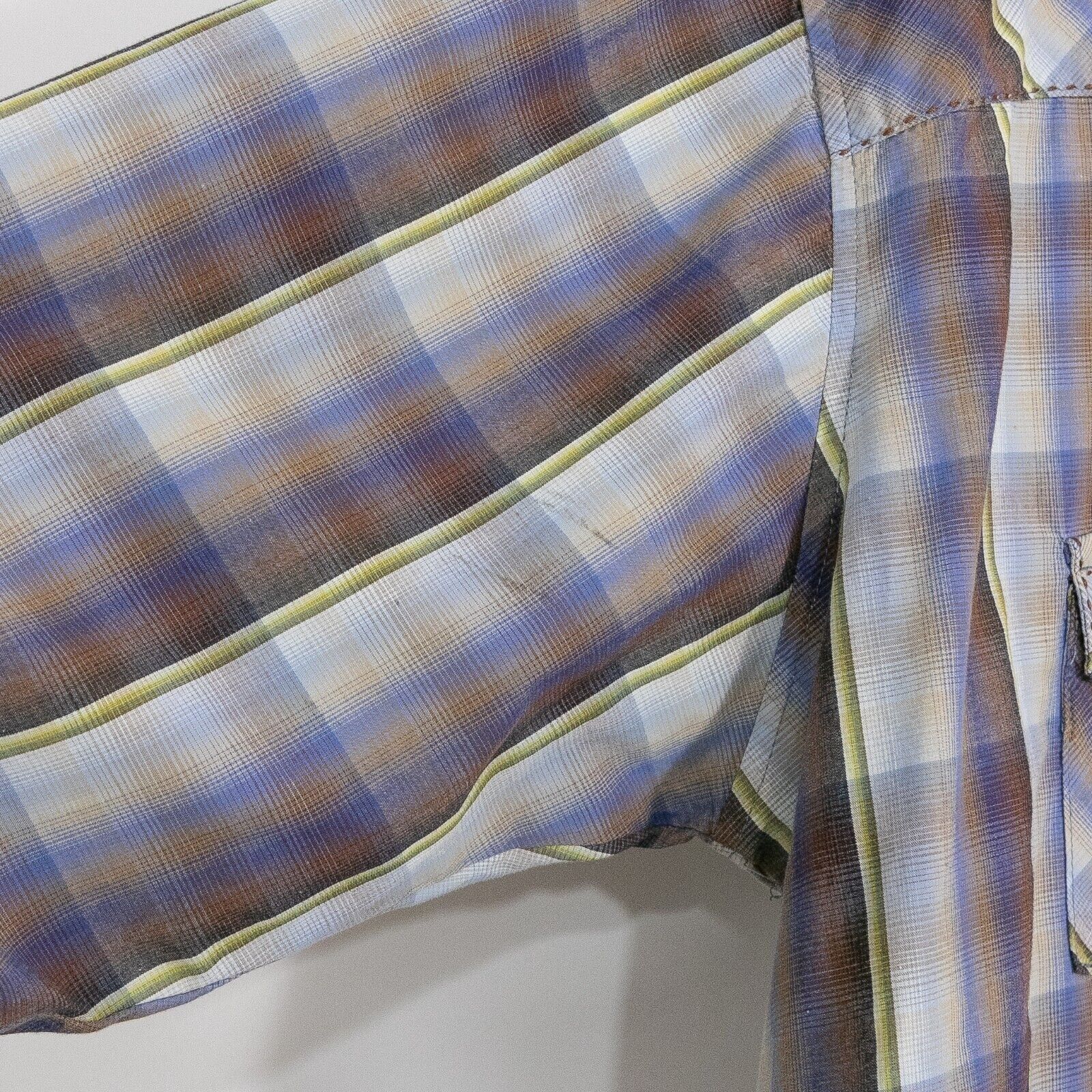 Wrangler Wrangler Pearl Snap Button Shirt 2XL Long Sleeve Distressed Size US XXL / EU 58 / 5 - 4 Thumbnail