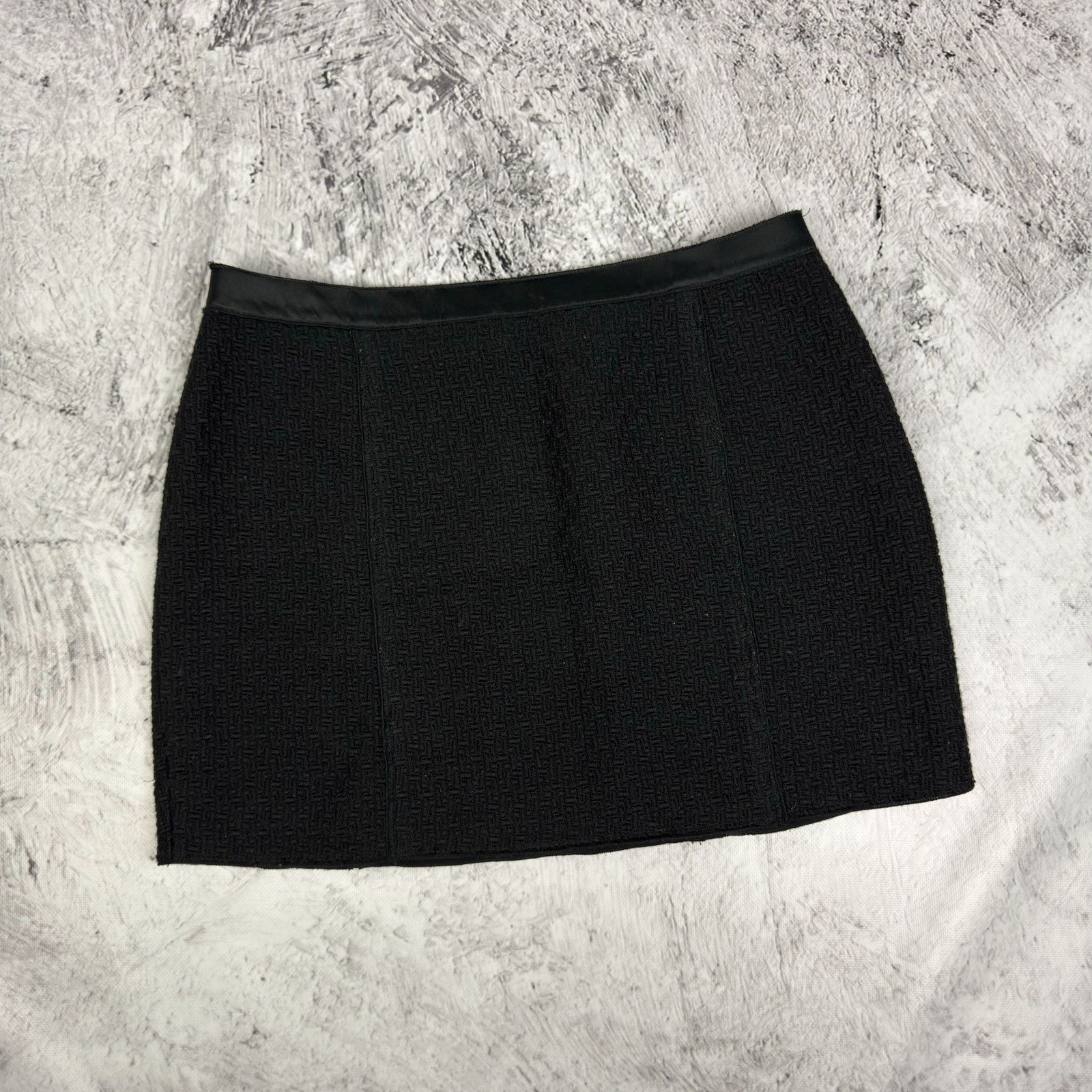 Dolce & Gabbana Dolce & Gabbana Womens Black Wool Cotton Side Zip Mini Skirt Size 32" / US 10 / IT 46 - 1 Thumbnail
