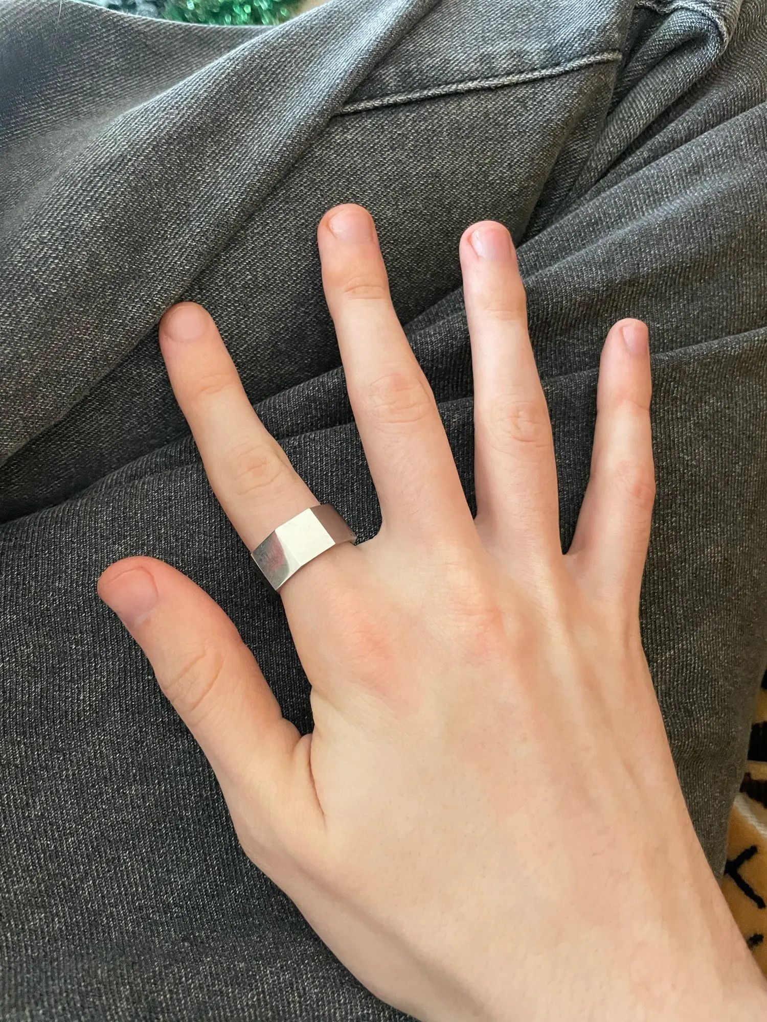 Jewelry × Vintage SIZE 10 Stainless Steel Wide Irregular Ring Size ONE SIZE - 7 Thumbnail