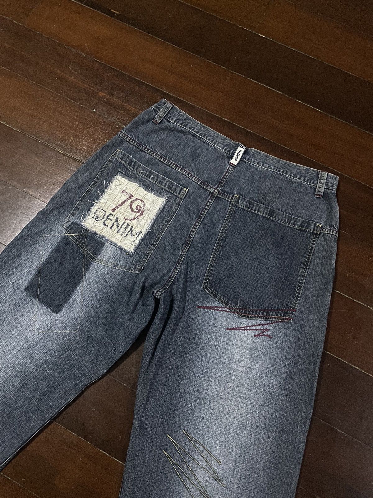 Designer × JNCO FIRE 🔥 NO BOUNDARIES WIDE LEG PATCH WORKS BELL BOTTOM Size US 36 / EU 52 - 14 Thumbnail