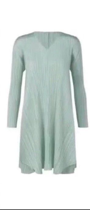 Issey Miyake Issey Miyake size:3 Light green pleated dress Size S / US 4 / IT 40 - 1 Thumbnail