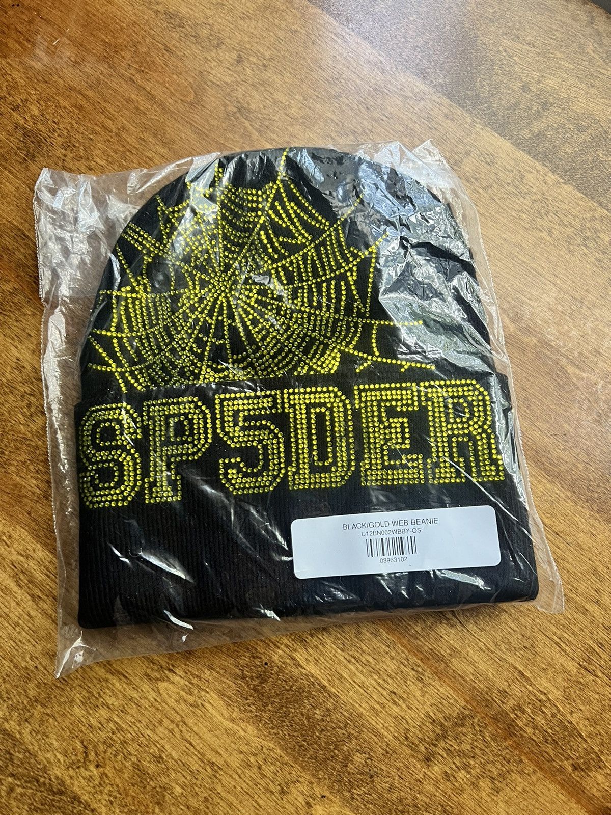 Sp5der × Young Thug Sp5der Web Beanie Black Gold Size ONE SIZE - 1 Thumbnail
