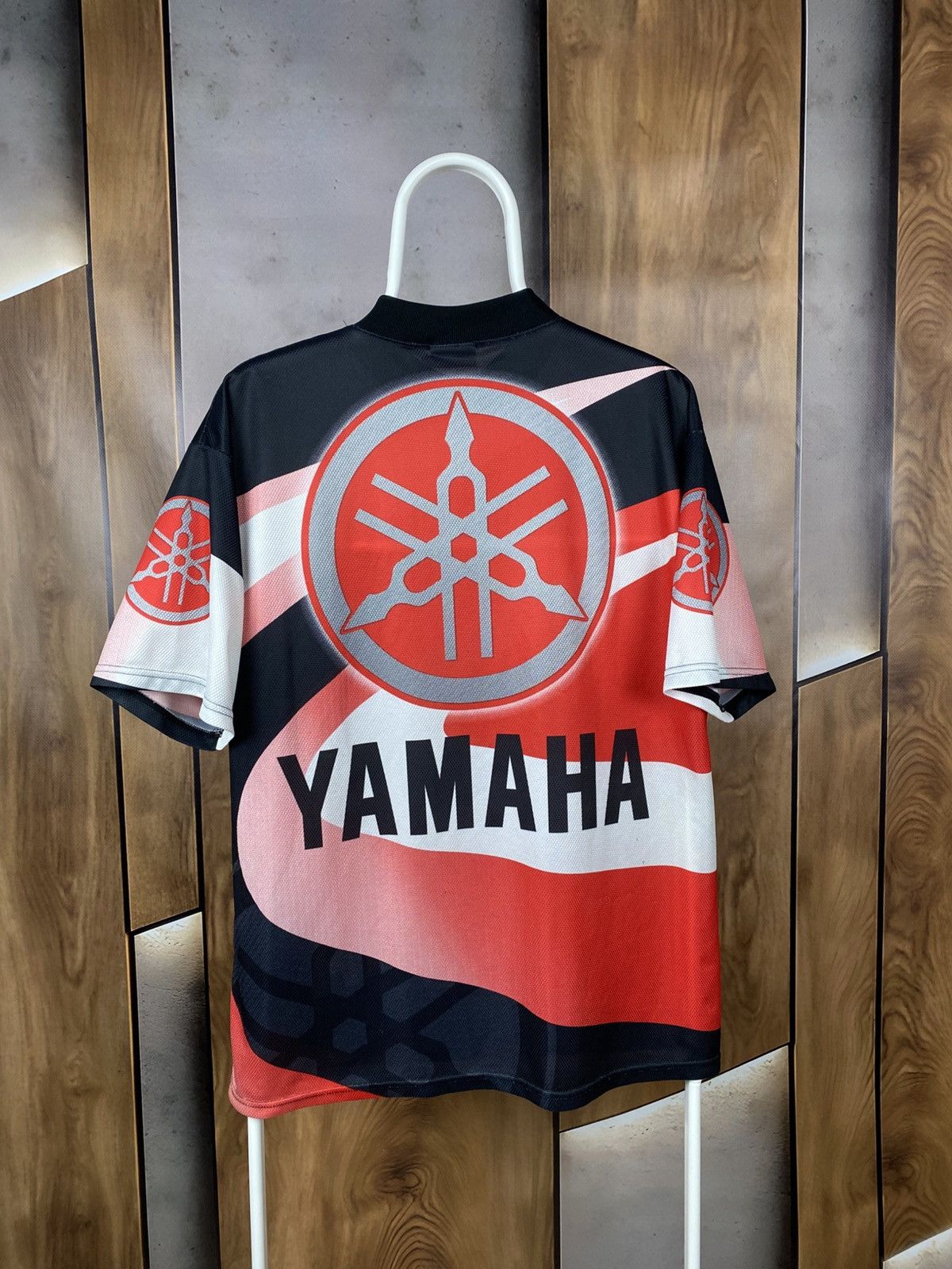 Yamaha 🏁Vintage 90s T-Shirt Yamaha Big Logo Overprint Racing Tee🏁 Size US L / EU 52-54 / 3 - 1 Thumbnail