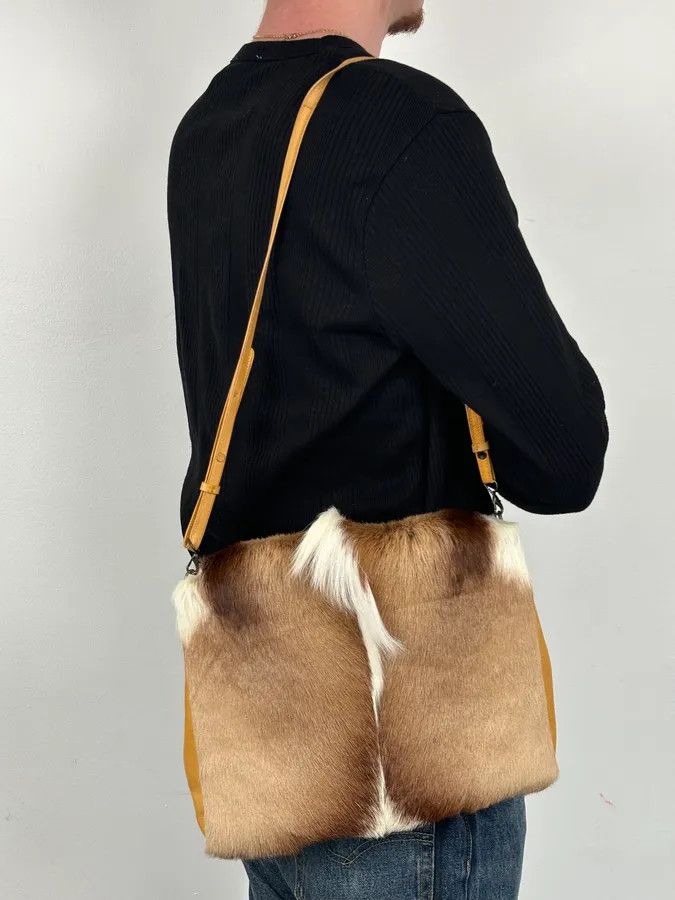 Dries Van Noten SS2015 Dries Van Noten Fur Beige Leather Shoulder Bag Size ONE SIZE - 3 Thumbnail