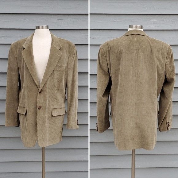 Vintage Vintage 70s Cords Western Boho Cowboy Tan Corduroy Blazer Co Size 42L - 8 Thumbnail