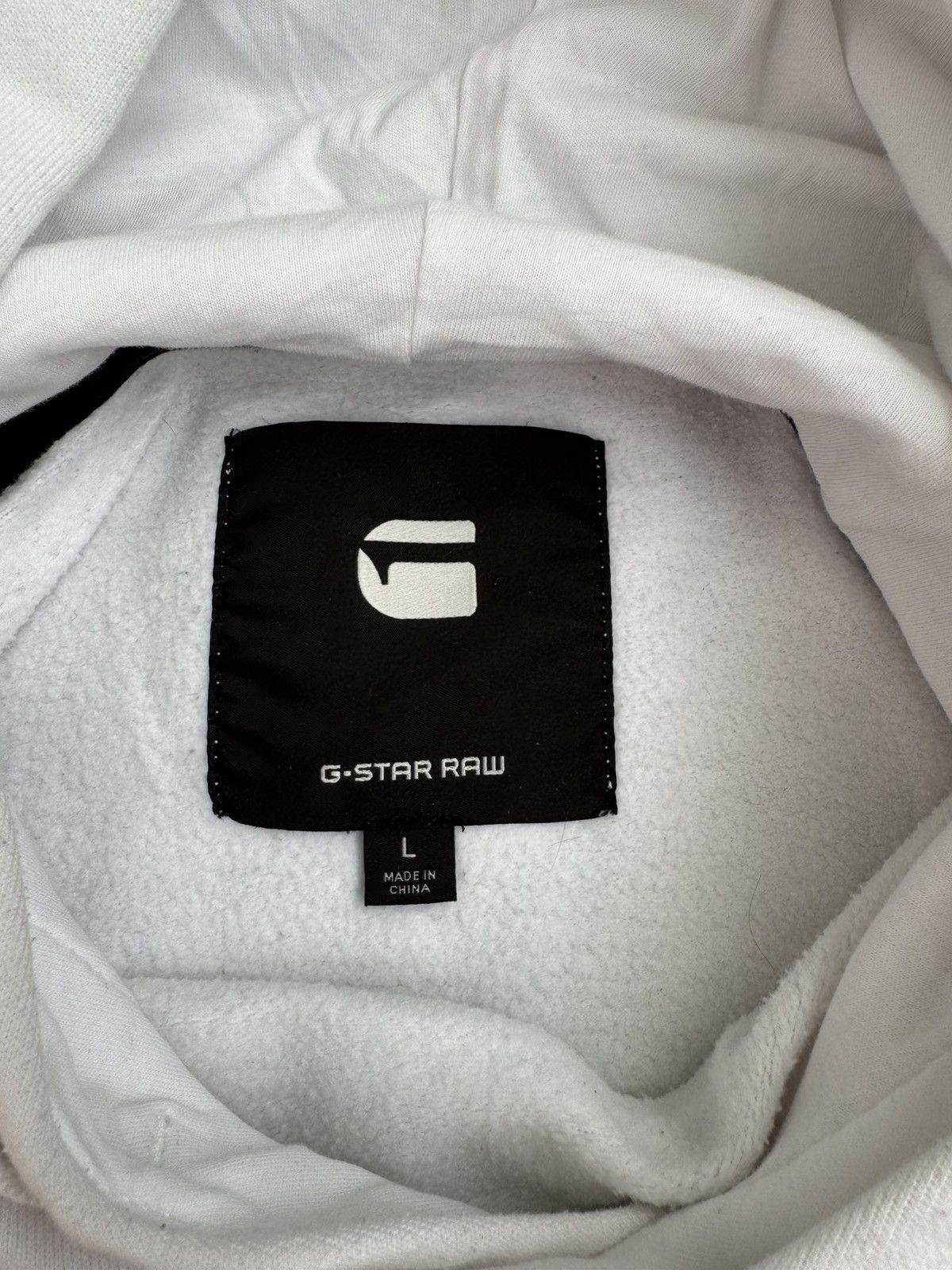 G-Star G star raw white big logo cotton relaxed fit hoodie Size US L / EU 52-54 / 3 - 6 Thumbnail