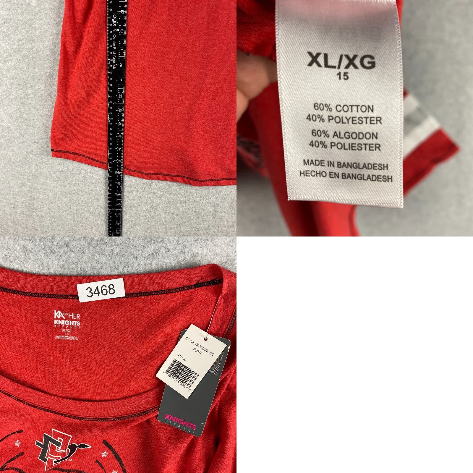 Vintage VINTAGE San Diego State Aztecs Shirt Knights Apparel Raglan Sleeve Red XL Womens Regular Fit Centered Aztec Modern Logo T-Shirt Size XL / US 12-14 / IT 48-50 - 8 Thumbnail