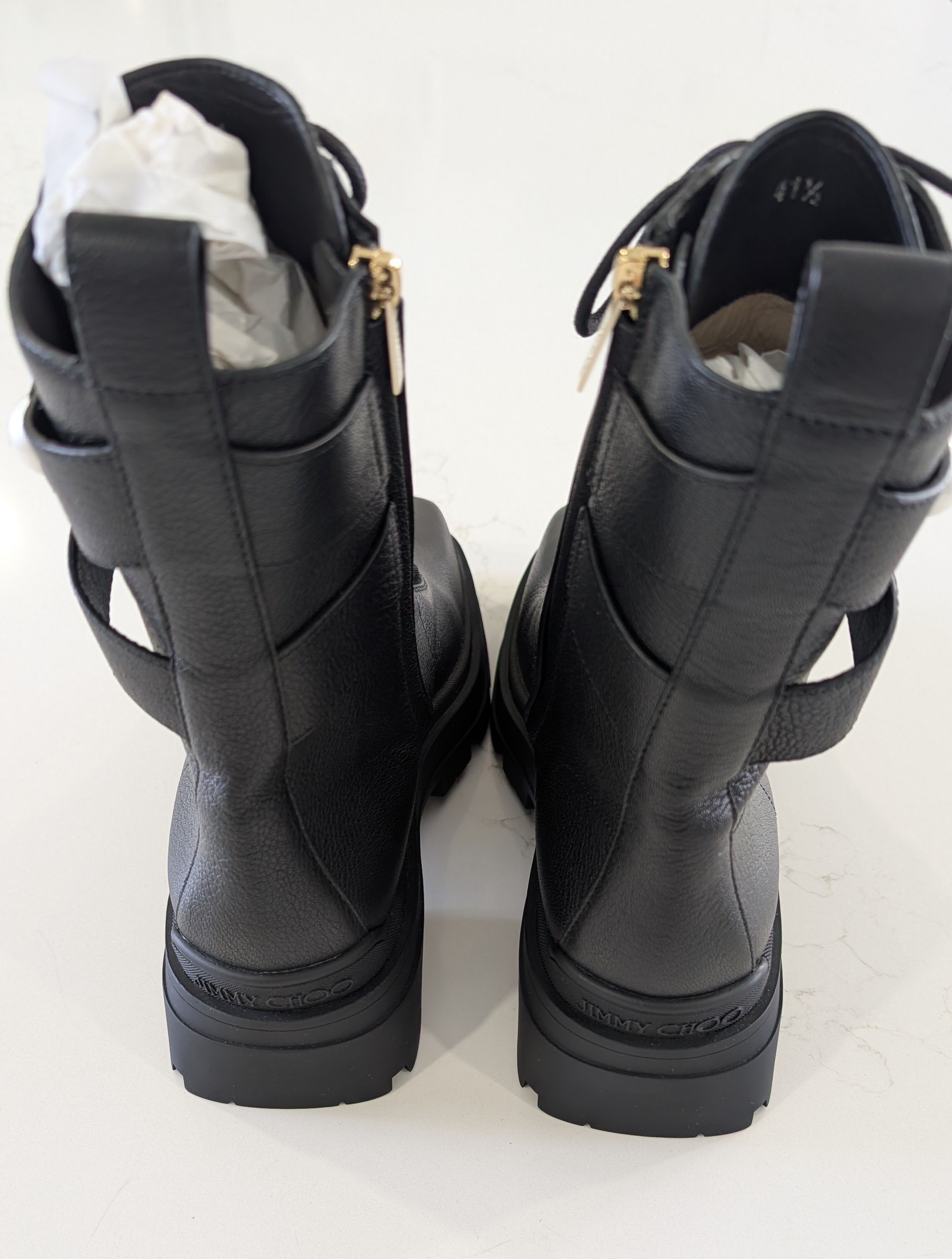 Jimmy Choo Jimmy Choo Noemi 45 Leather Pearl Combat Size 41.5 Boots Size US 11 / IT 41 - 9 Thumbnail
