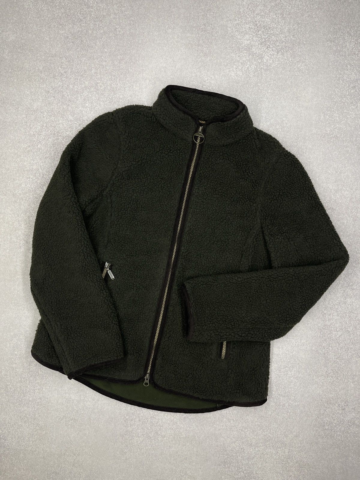 Womens Barbour Fleece Jacket Khaki Y2K Size UK12