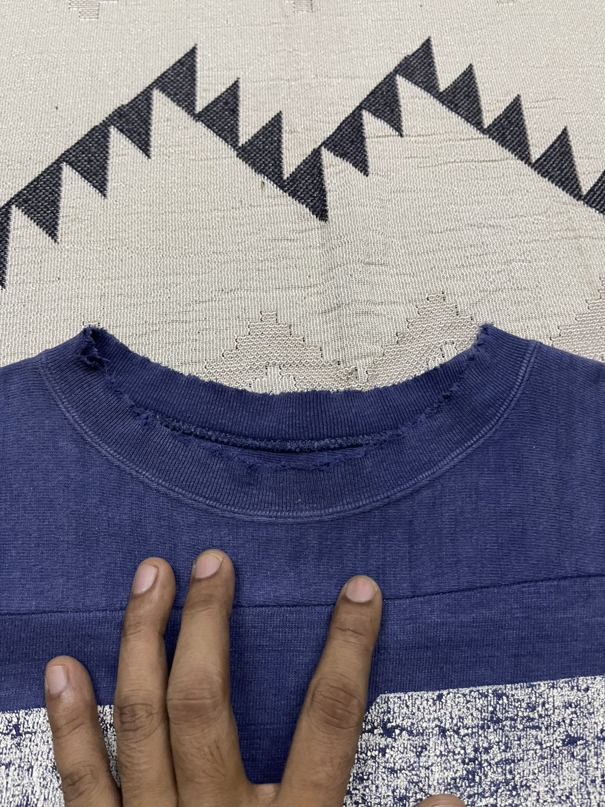 Warehouse & Co. 1990s WAREHOUSE&CO. FOOTBALL LONG SLEEVE TSHIRT DISTRESSED Size US M / EU 48-50 / 2 - 14 Thumbnail