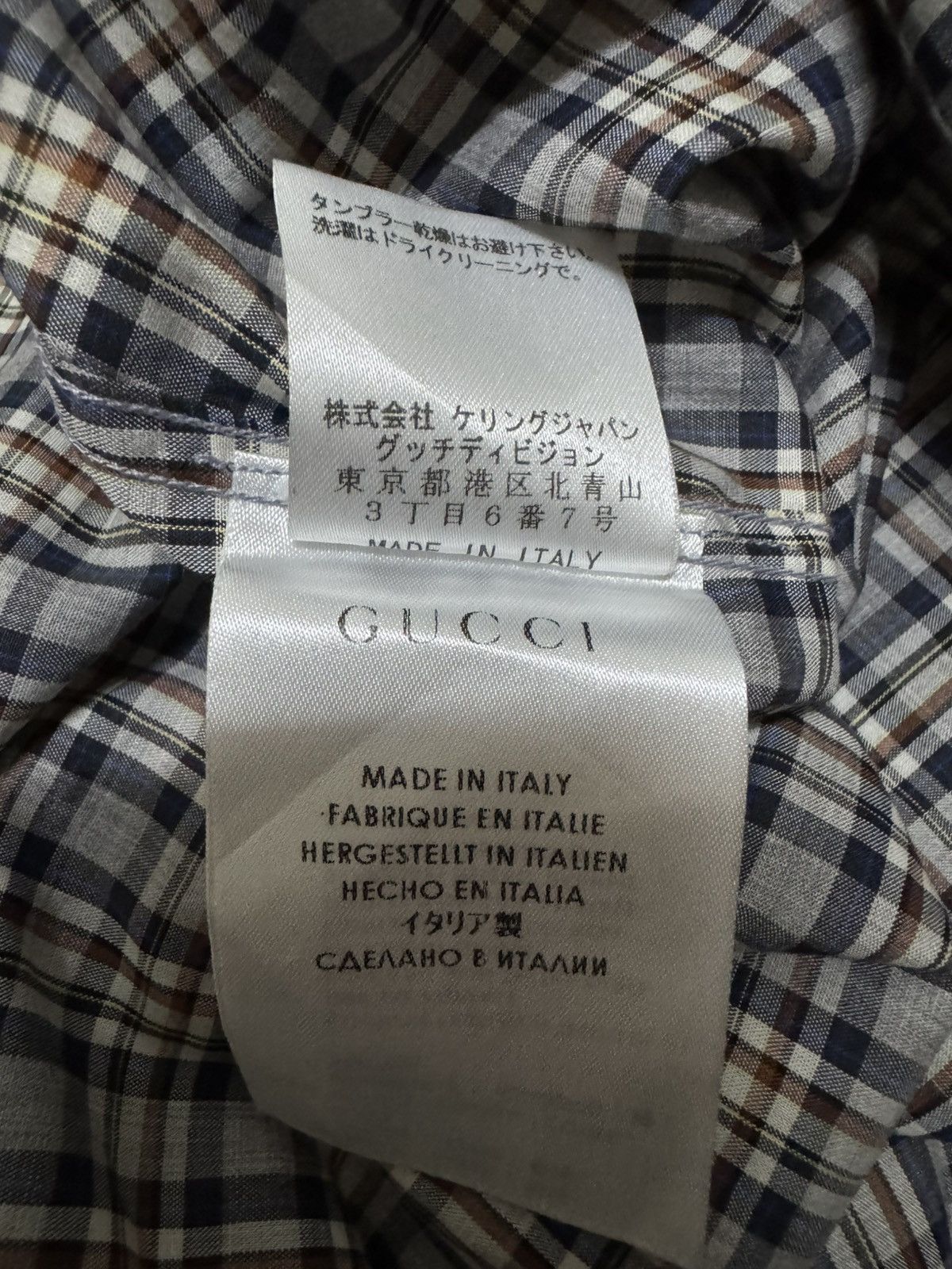 Gucci Gucci men's long-sleeve button-down shirt plaid or checked Size US M / EU 48-50 / 2 - 13 Thumbnail