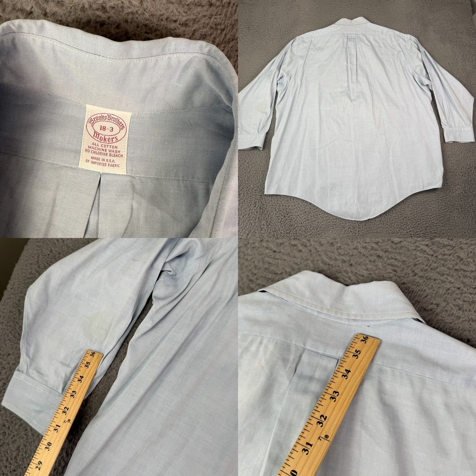 Brooks Brothers VINTAGE Brooks Brothers Makers Button Down Shirt Mens 18-3 Blue USA Made 80s Size US XXL / EU 58 / 5 - 8 Thumbnail