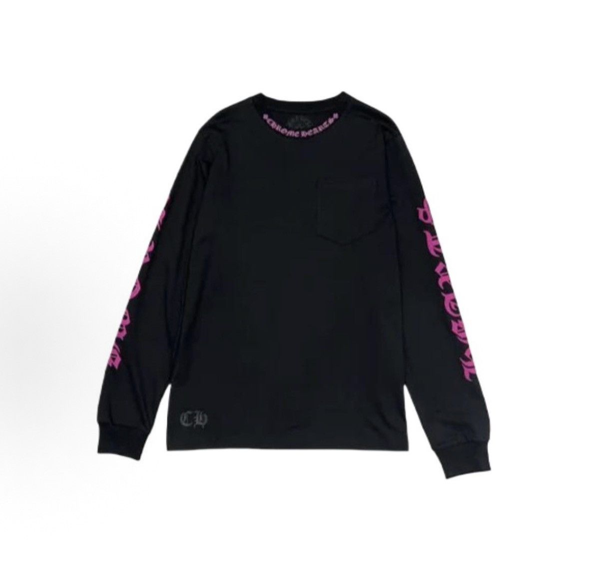 Pink neck logo long sleeve