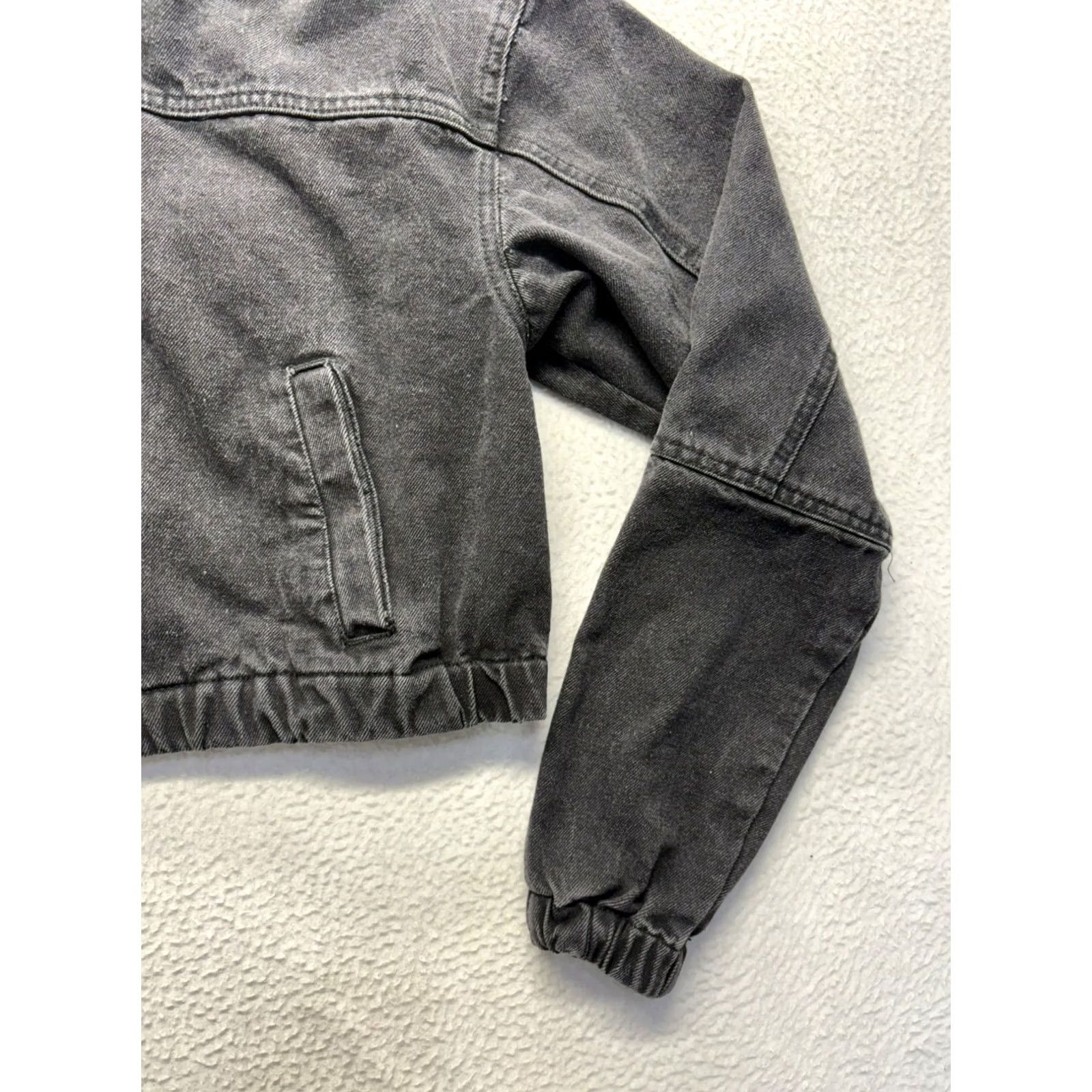 Denime Stoosh Cropped Black Denim Jacket Womens S Hoodie Jacket? Size 28" / US 6 / IT 42 - 3 Thumbnail