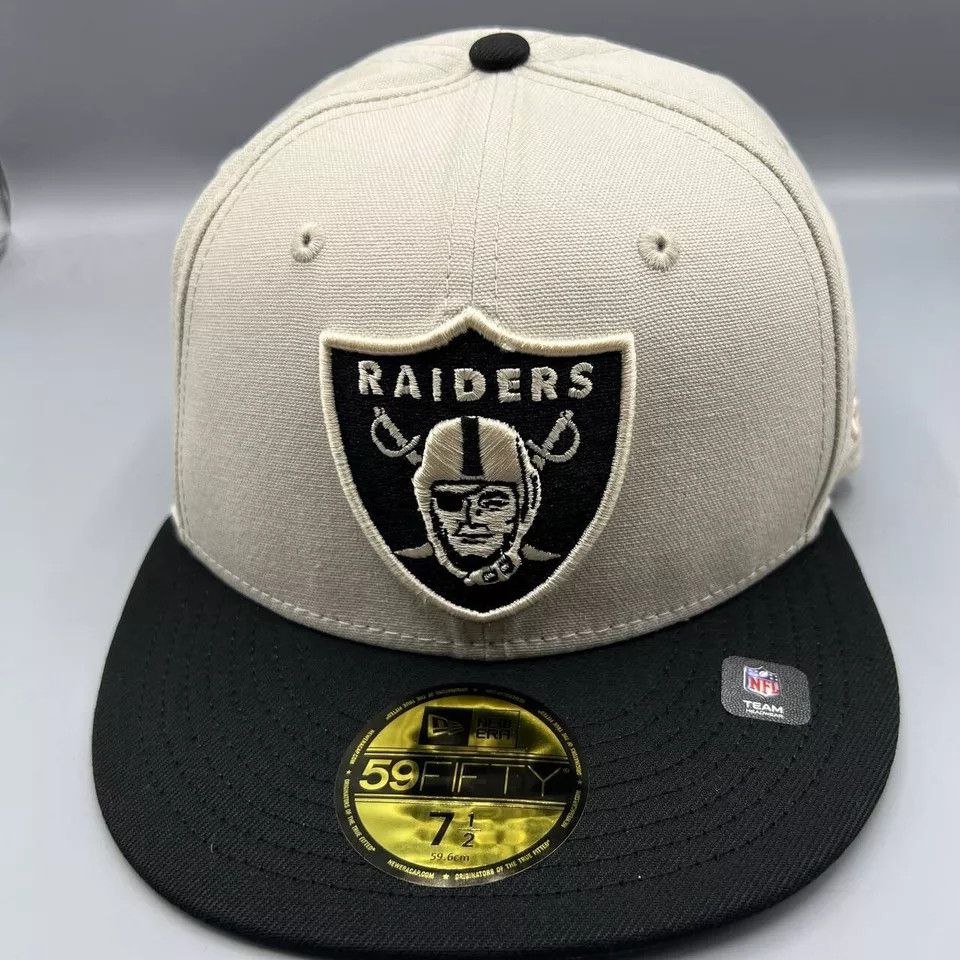 New Era Las Vegas Raiders Hat Men 7 1/2 59Fifty New Era Fitted Cap Size ONE SIZE - 2 Thumbnail