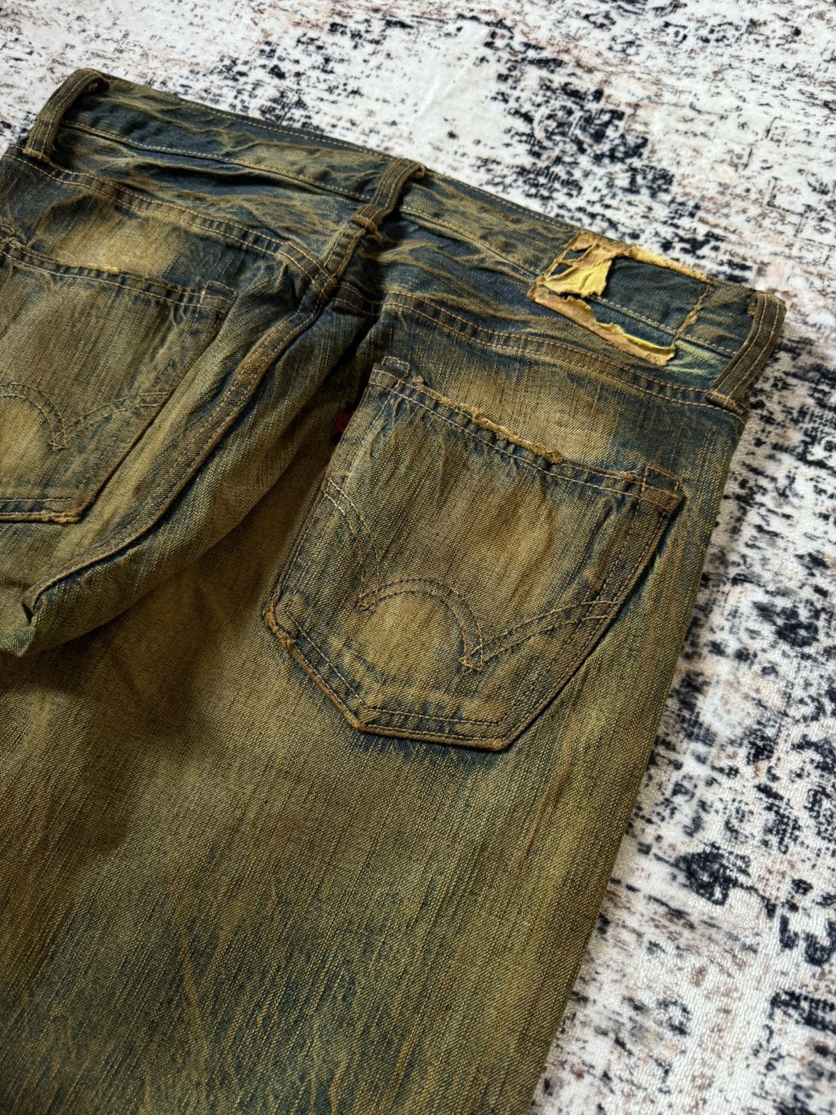 If Six Was Nine EDWIN 503 Muddy Wash Patin Fade Studded Loose Jeans Size US 32 / EU 48 - 19 Thumbnail