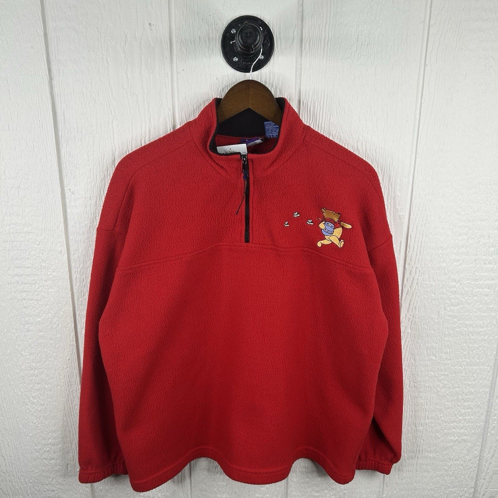 Disney Vintage 90’s Winnie the Pooh Quarter Zip Fleece Size Medium Size US M / EU 48-50 / 2 - 1 Thumbnail