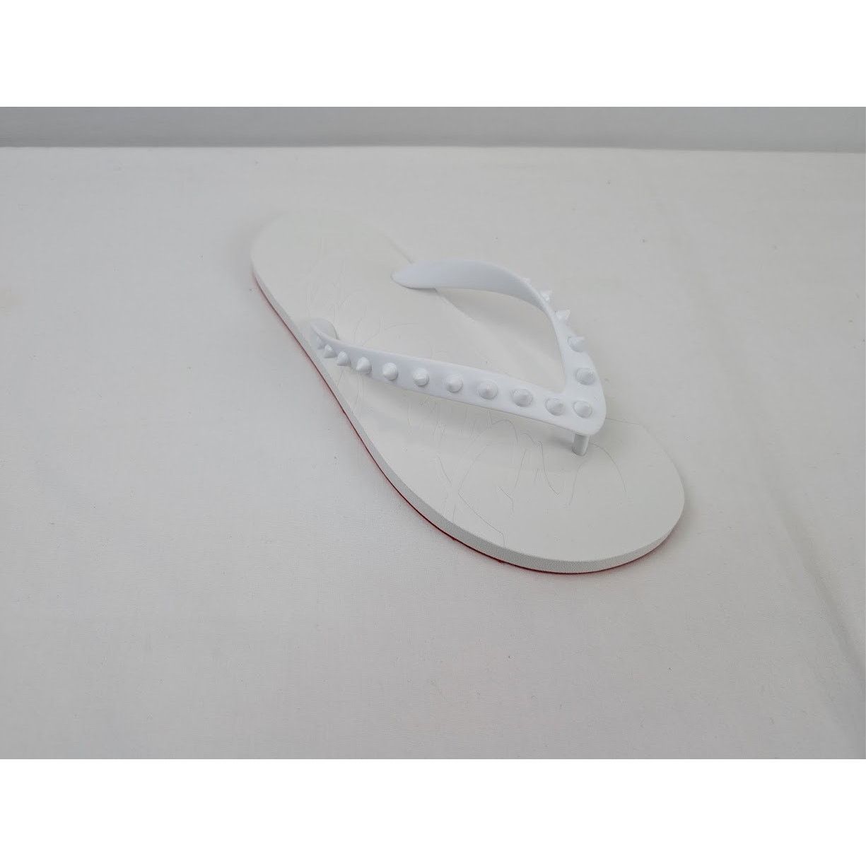 Christian Louboutin o1rshd1 Loubi Flip Flat Slippers in White Size US 10 / EU 43 - 2 Thumbnail