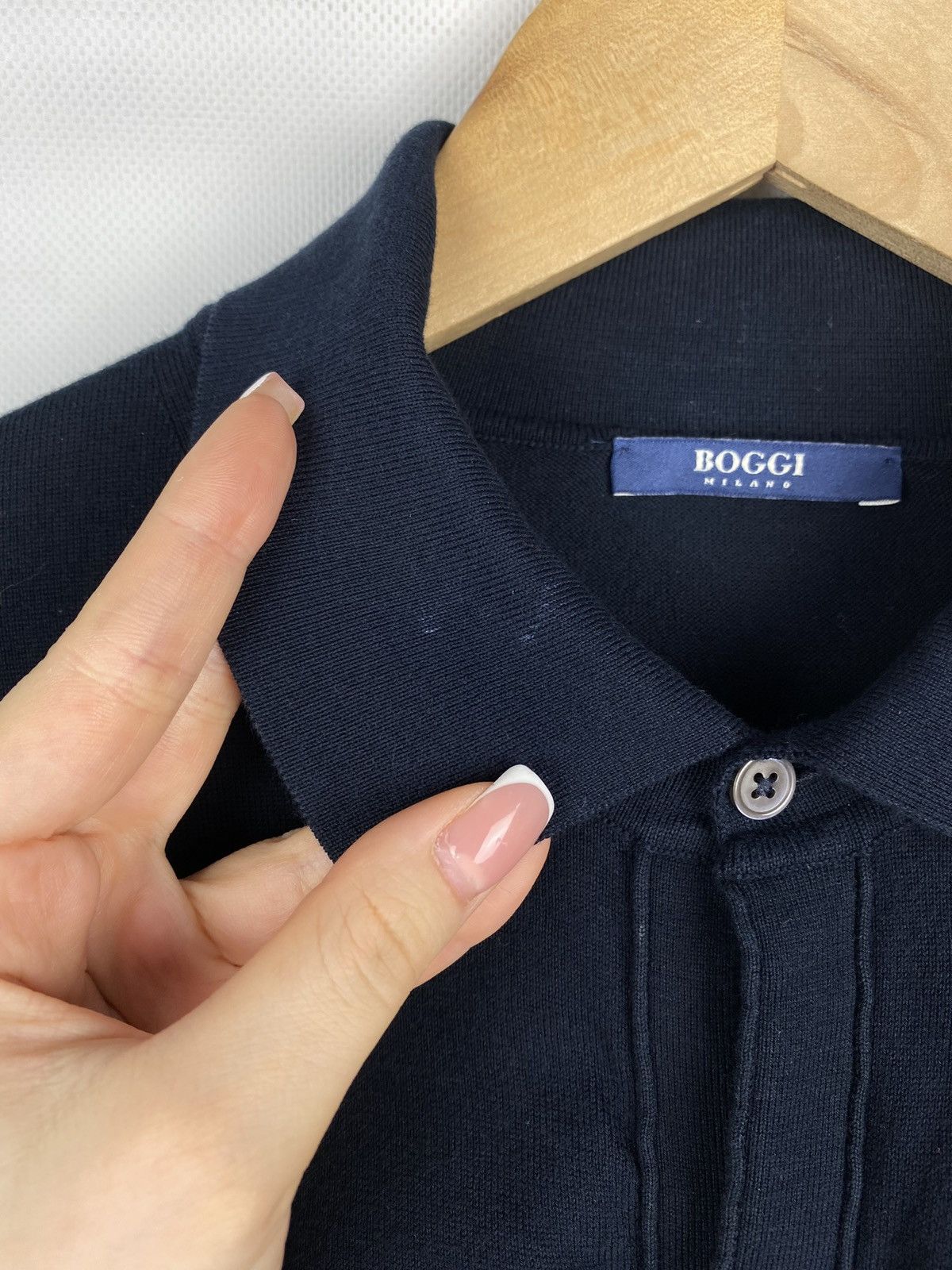 Boggi Boggi Milano men’s long sleeve button up shirt knitwear Size US L / EU 52-54 / 3 - 14 Thumbnail