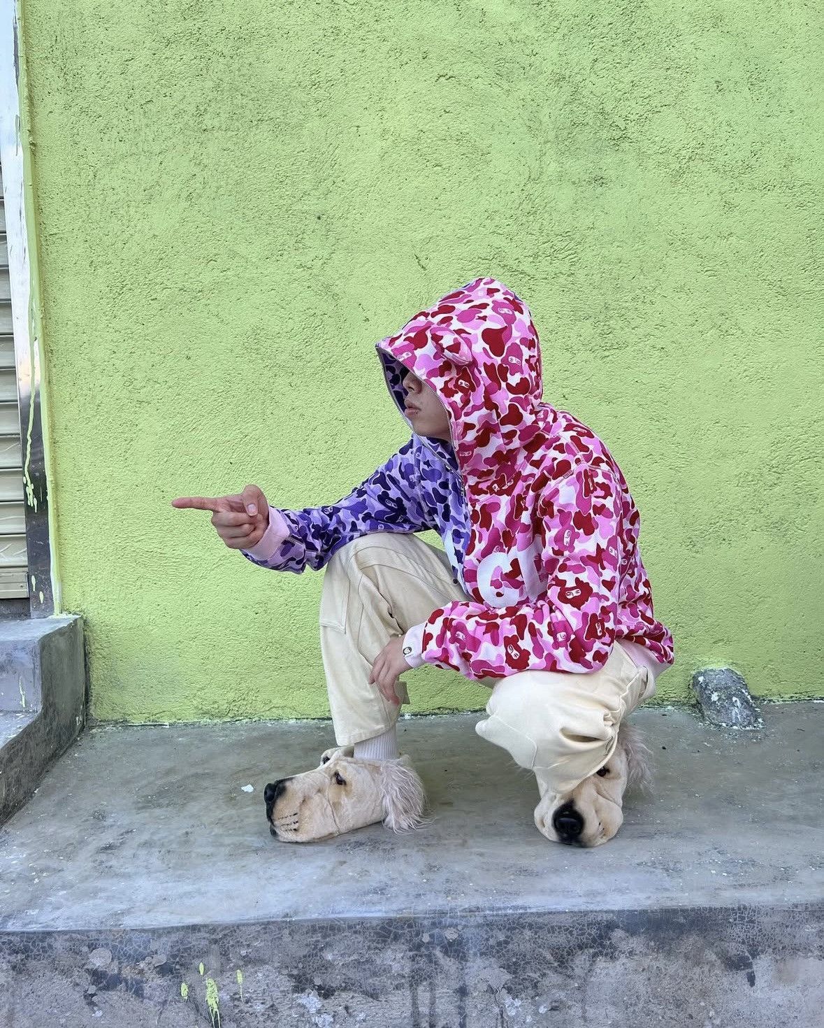 Japanese Brand Purple/Pink Split Jose Wong ABCD Hoodie Size US M / EU 48-50 / 2 - 7 Thumbnail