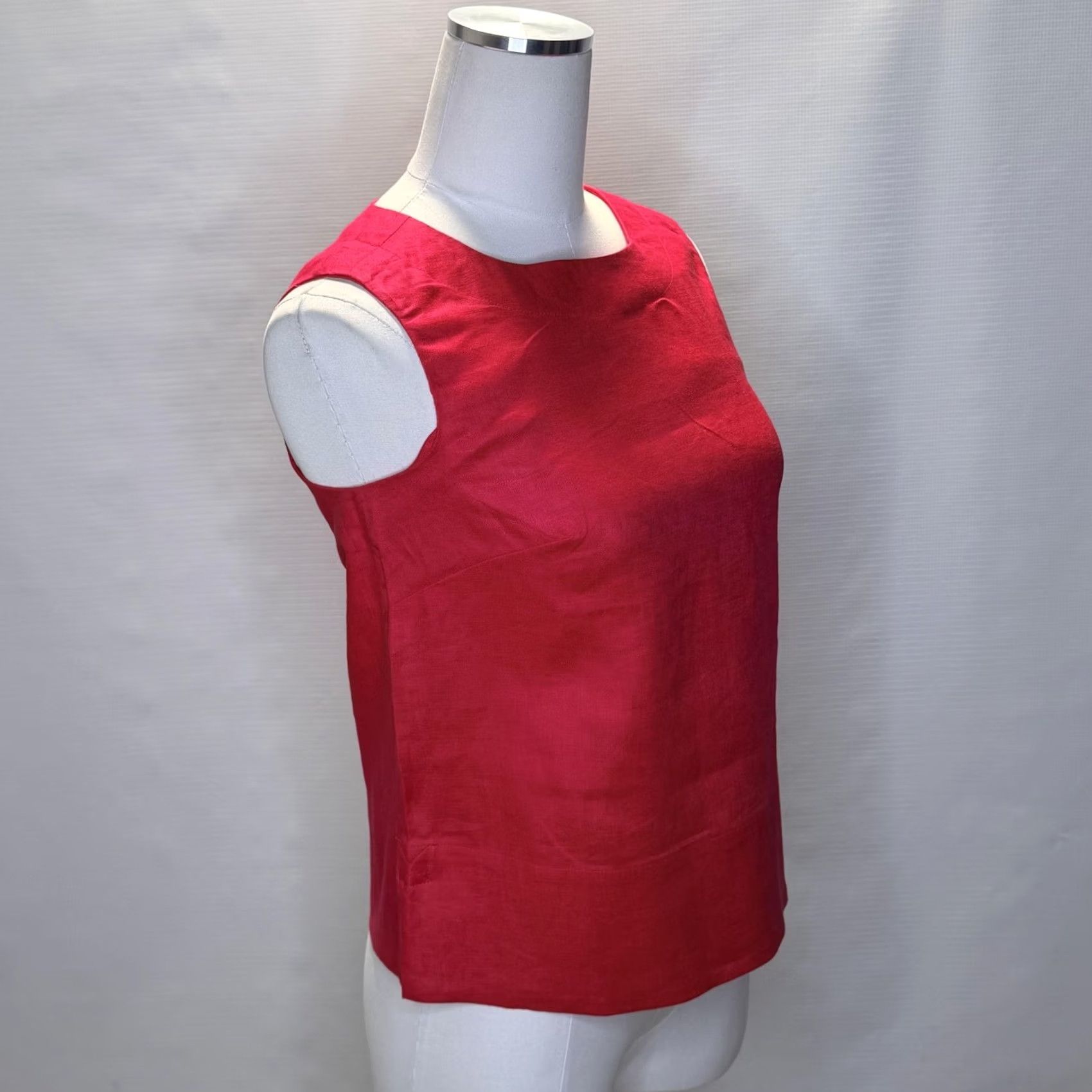Vintage VINTAGE Hobbs London Shirt Womens US 2 Rouge Pink Malindi Linen Sleeveless Back Button Size XS / US 0-2 / IT 36-38 - 4 Thumbnail