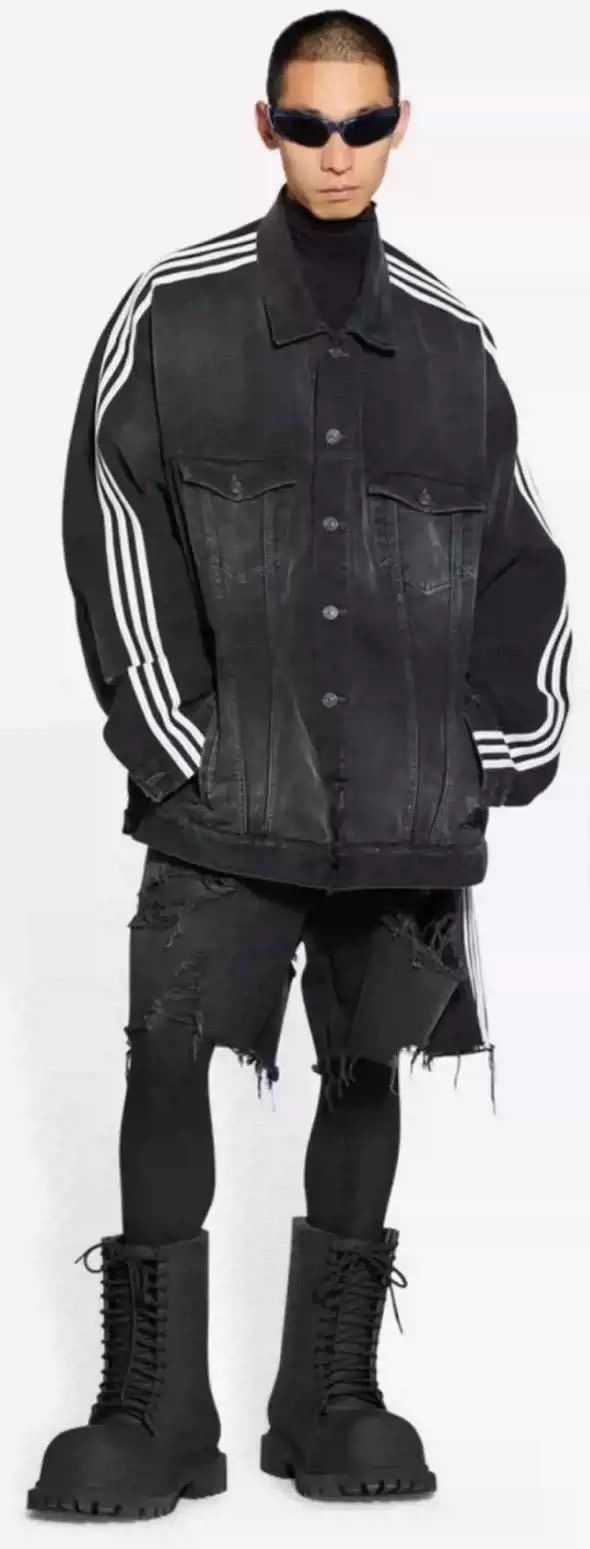Balenciaga [1] SS23 Adidas black denim jacket Size US L / EU 52-54 / 3 - 2 Thumbnail