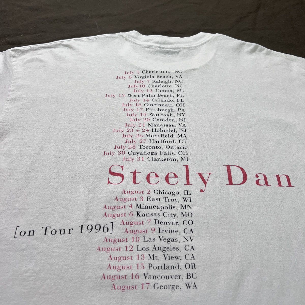 Band Tees Vintage 90s 1996 STEELY DAN Tour Promo Tee XL Giant Size US XL / EU 56 / 4 - 10 Thumbnail
