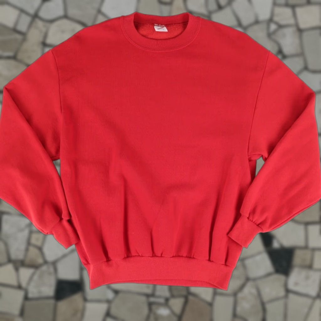 Jerzees VTG Jerzees Crewneck Sweatshirt Solid Long Sleeve Red Men's L Shirt Mens 90s VTG Size US L / EU 52-54 / 3 - 1 Thumbnail