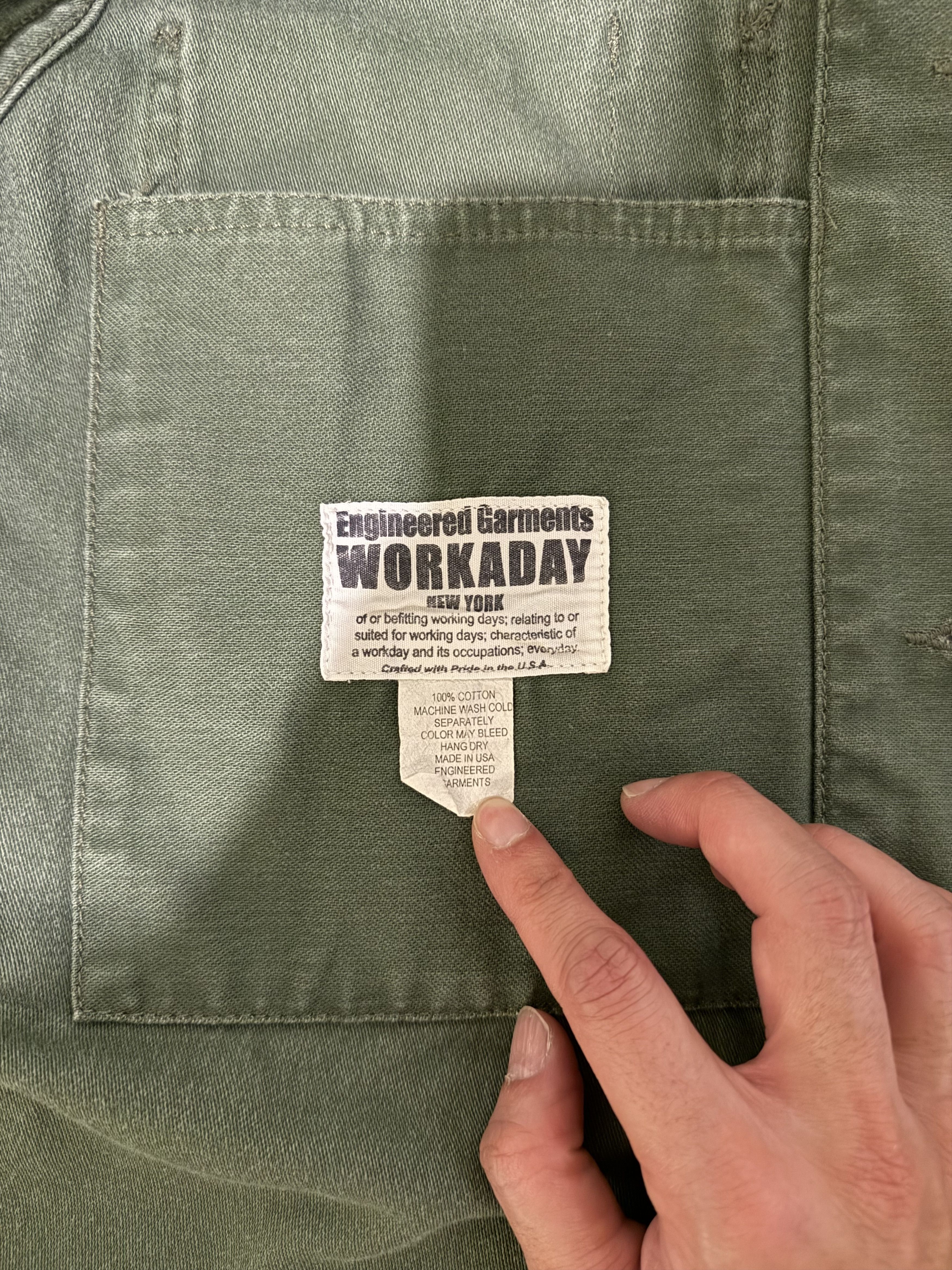 Engineered Garments Workaday Utility Jacket Reverse Sateen - Olive Size US XS / EU 42 / 0 - 3 Thumbnail