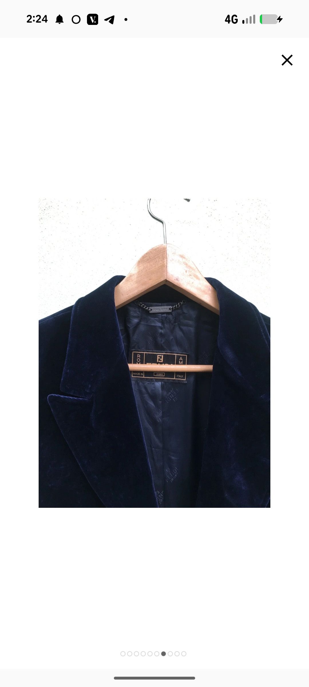 Fendi Vintage Fendi Jeans Luxury Velvet Navy Blazer Size 38S - 3 Thumbnail