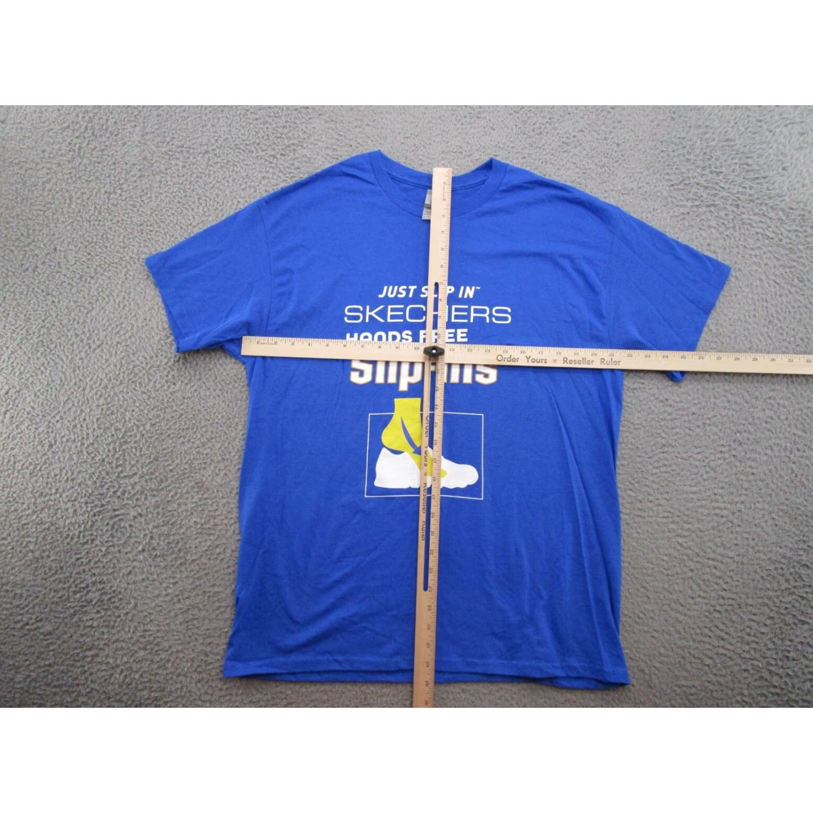 Gildan Sketchers Slip Ins Double Sided Blue T-Shirt Adult Size L Cotton Walking Size US L / EU 52-54 / 3 - 5 Thumbnail