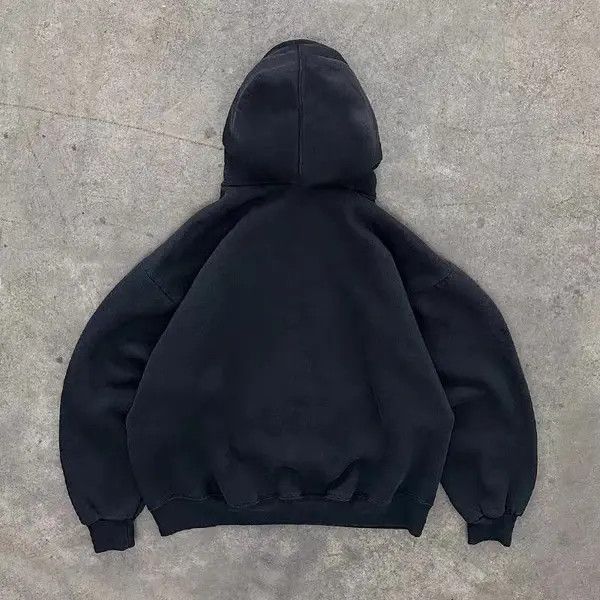 Japanese Brand Black retro airplane wing print loose hoodie Size US M / EU 48-50 / 2 - 6 Thumbnail