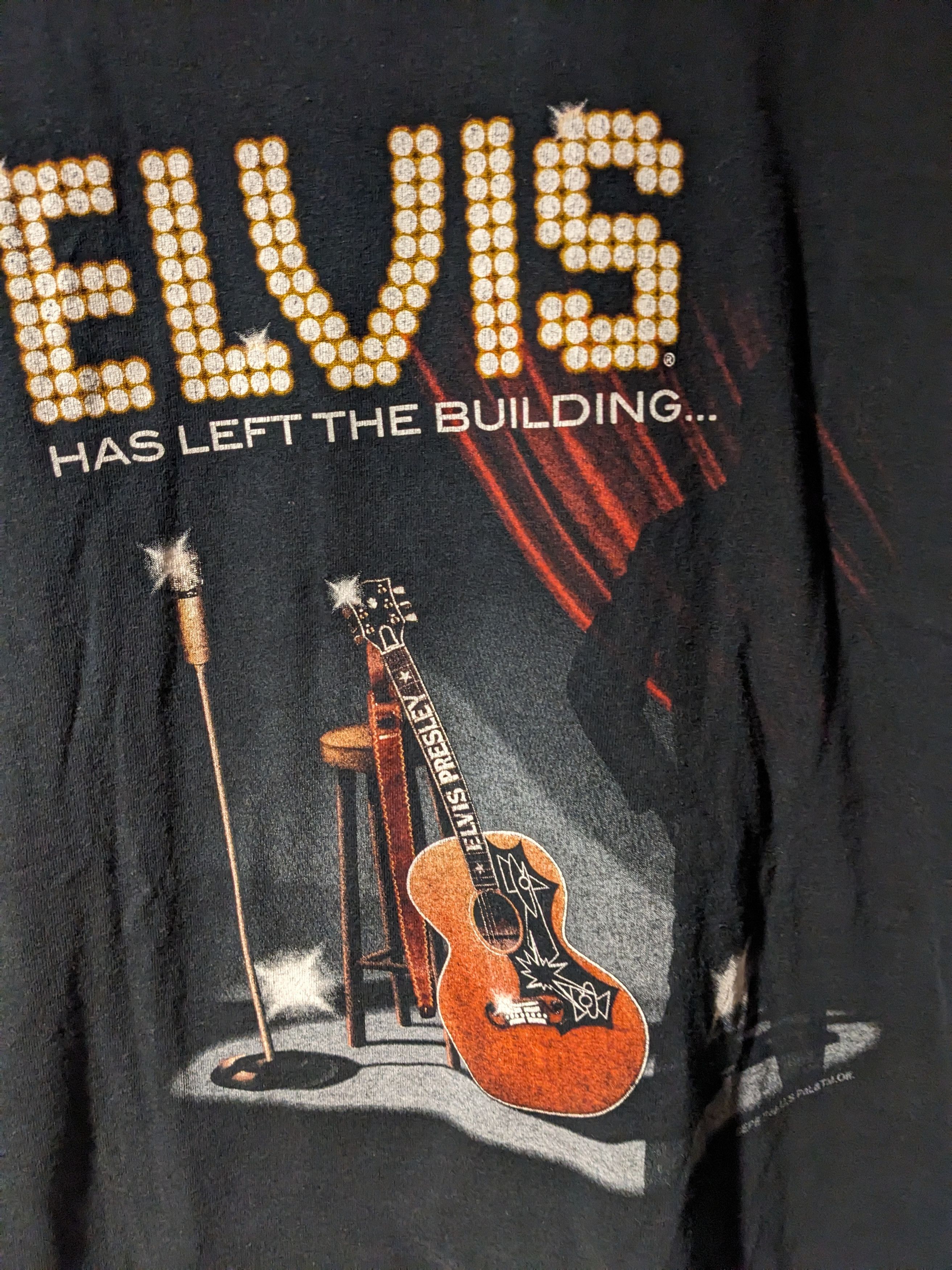 Band Tees × Vintage Vintage Y2K Elvis Has Left the Building Guitar Rock T-Shirt Size US XL / EU 56 / 4 - 2 Thumbnail