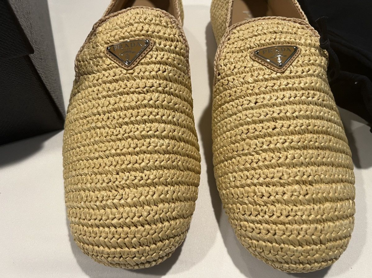 Prada Prada triangle raffia shoes. 9,5/10,5 Size US 10.5 / EU 43-44 - 2 Thumbnail