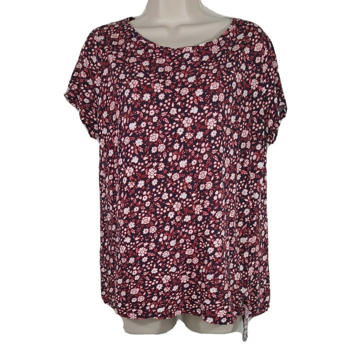Talbots Talbots Top Shirt Women Size M Floral Blue Red Linen Cotton Size M / US 6-8 / IT 42-44 - 1 Thumbnail