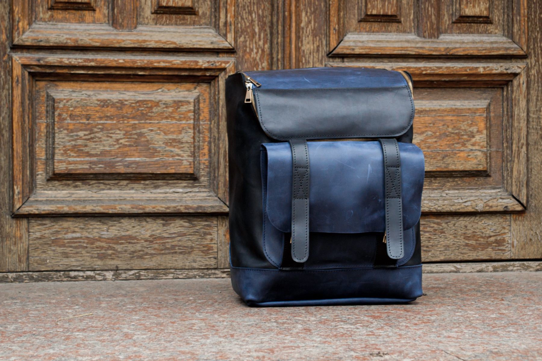 Handmade Genuine Leather Backpack. Laptop backpack. Gift for a man Size ONE SIZE - 2 Thumbnail