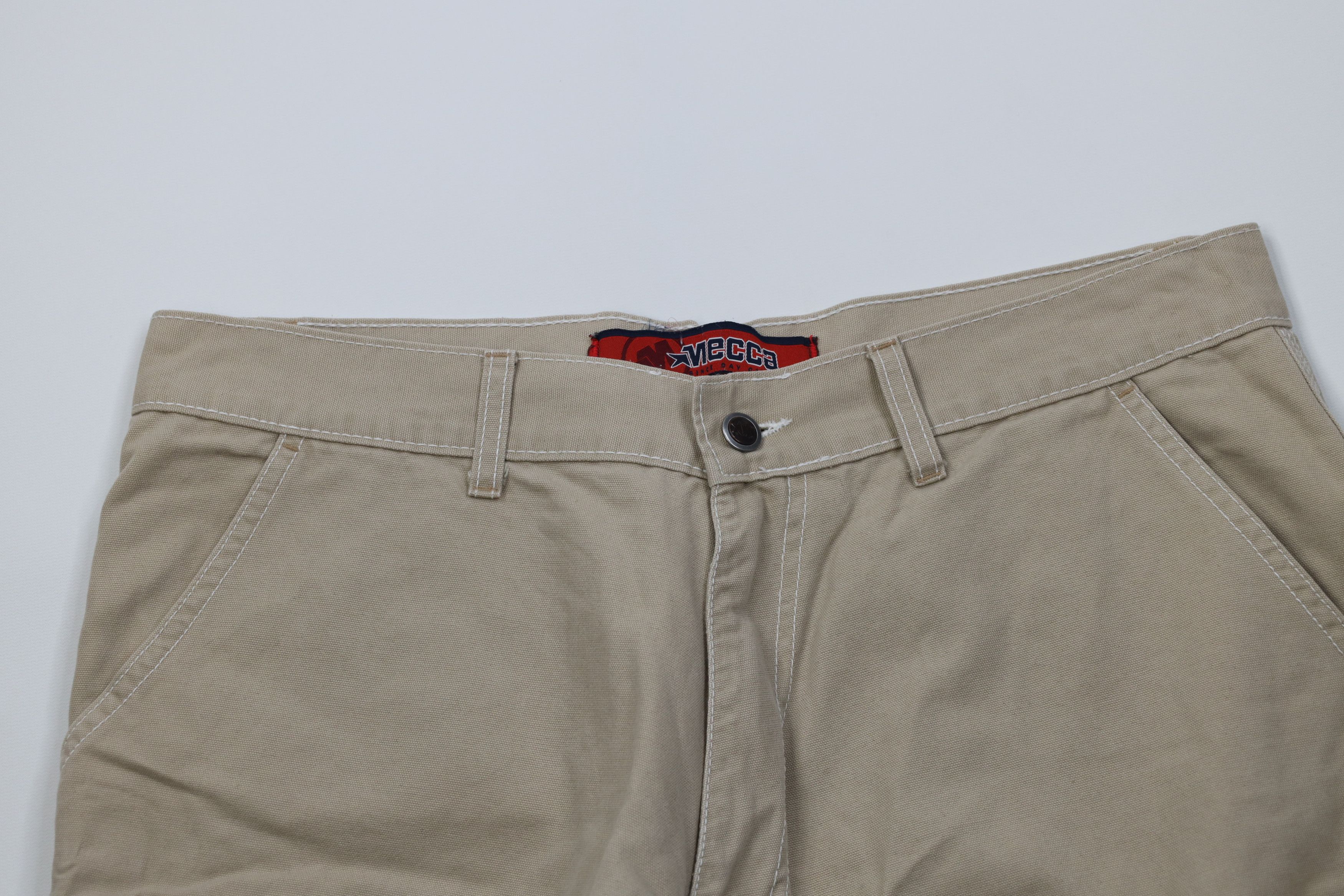 Vintage Vintage 90s Y2K Streetwear Canvas Cargo Shorts Khaki Tan Size US 34 / EU 50 - 2 Thumbnail