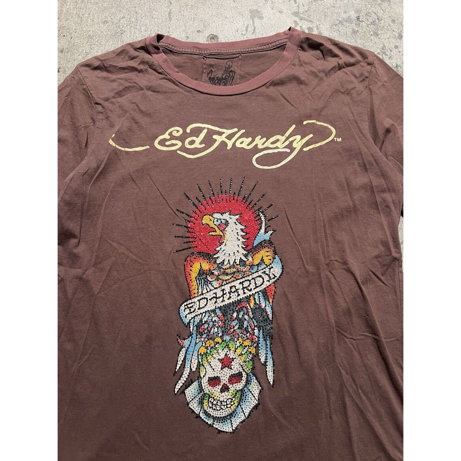 Ed Hardy Vtg Y2K Ed Hardy Christian Audigier T Shirt Sailor Jerry M Size US M / EU 48-50 / 2 - 2 Thumbnail