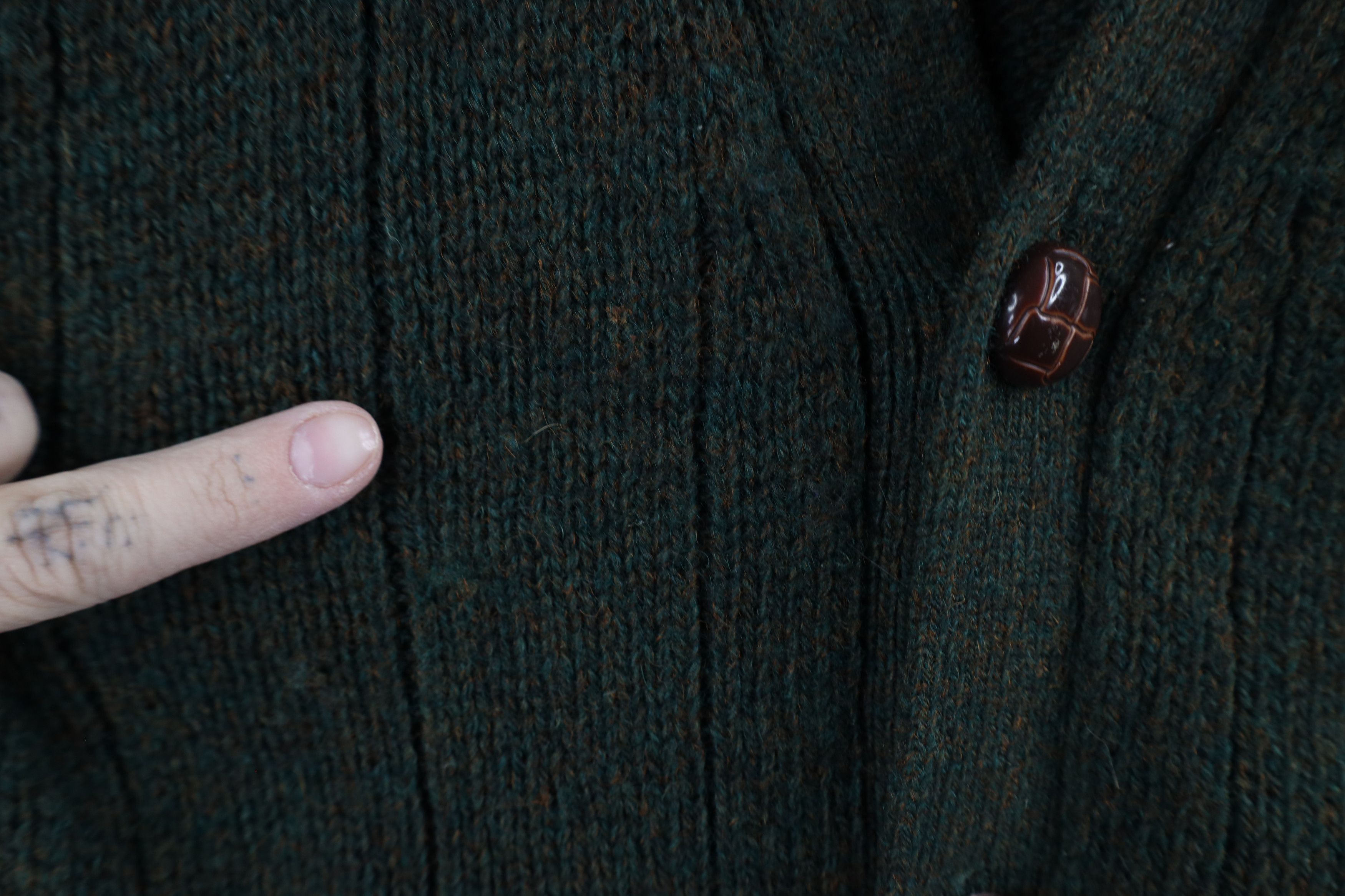 Vintage Vintage 90s Streetwear Wool Knit Cardigan Sweater Vest Green Size US XL / EU 56 / 4 - 8 Thumbnail