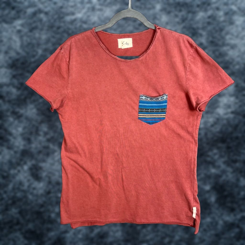 Urban Outfitters Koto T-Shirt Mens Sz Small Red Knit Striped Pocket 100% Cotton Urban Outfitters Size US S / EU 44-46 / 1 - 1 Thumbnail
