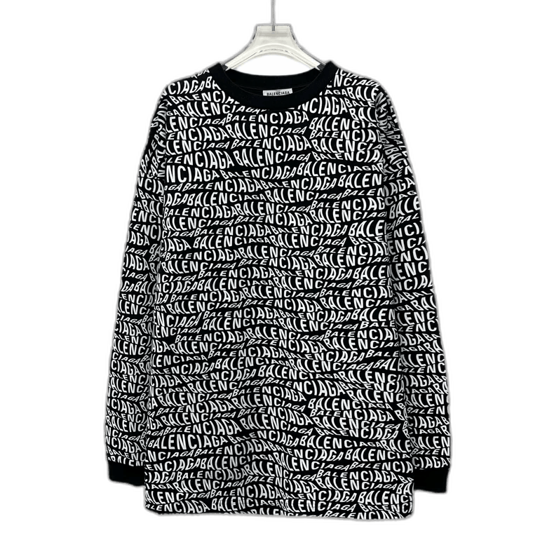 Balenciaga Balenciaga Black Logo Print Long Sleeve Sweatshirt-2506 Size US XS / EU 42 / 0 - 1 Thumbnail